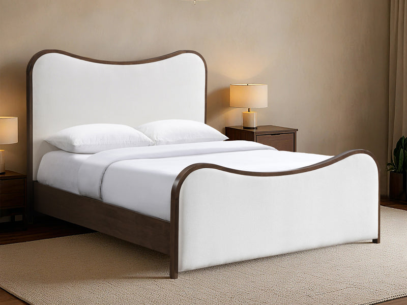 Arvada Wooden Frame Linen Platform Bed