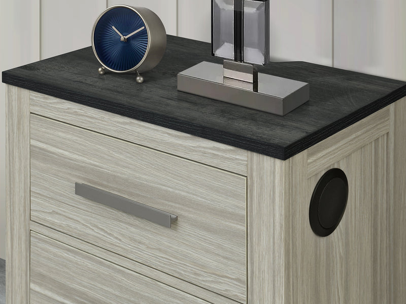 Ashley 26.5" Tall 2 Drawer Nightstand with Speaker