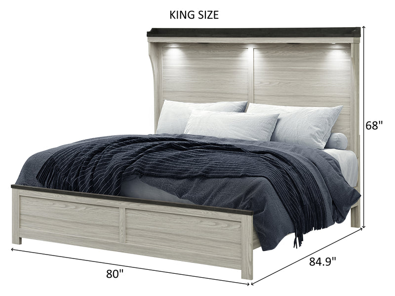 Ashley Platform Bed With LED and Speaker
