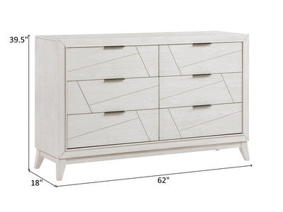 Asteria 1355 62" Wide 6 Drawer Dresser With Mirror