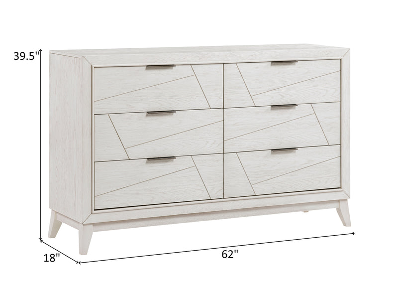 Asteria 1355 62" Wide 6 Drawer Dresser With Mirror