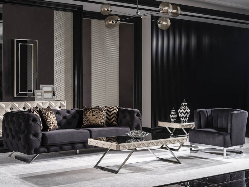 Asus 89" Wide Tufted Sofa