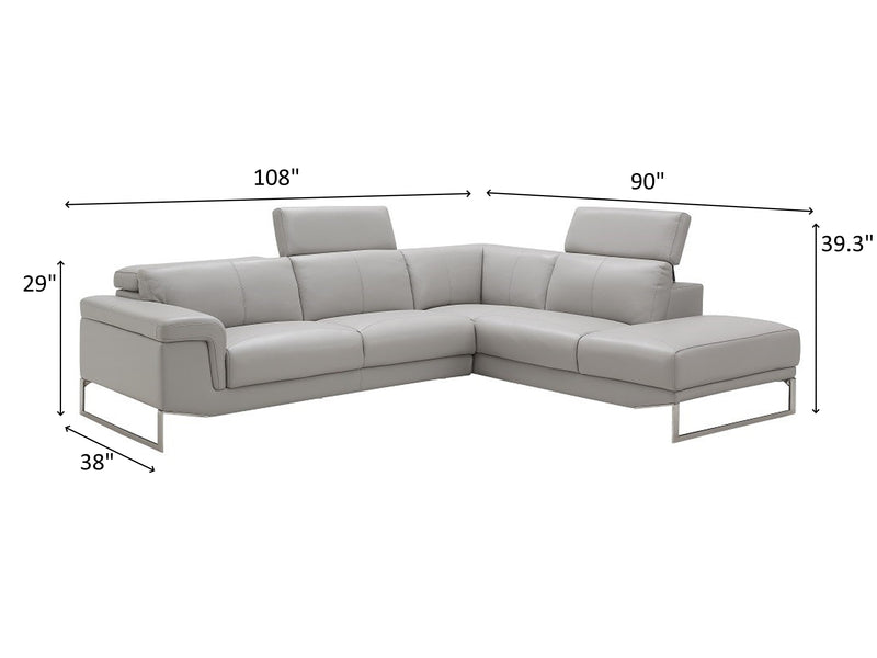 Athena 108" / 90" Wide Leather Sectional
