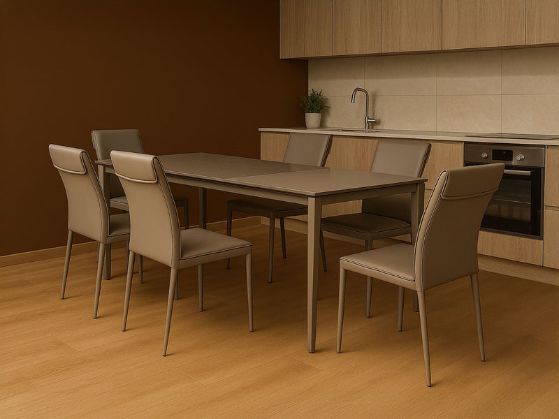 Aurora Es 6 Person Extendable Dining Room Set