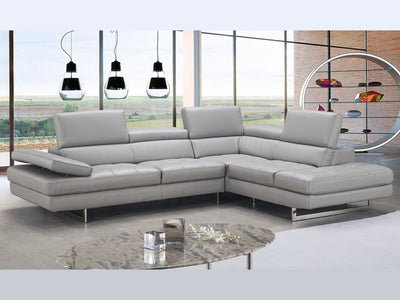 Aurora 114" / 88" Wide Leather Sectional
