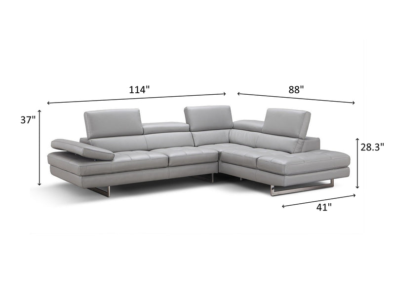 Aurora 114" / 88" Wide Leather Sectional