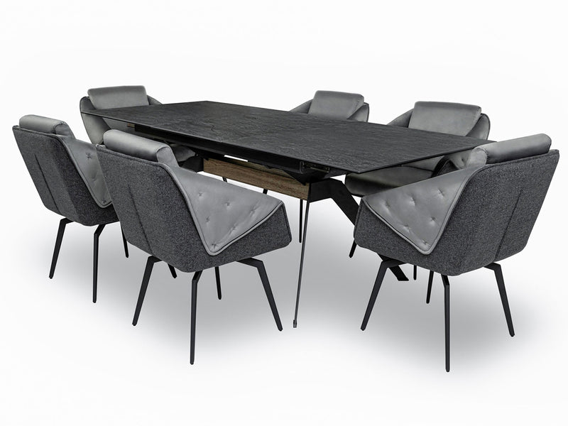 Aurora Onyx 6 Person Dining Room Set