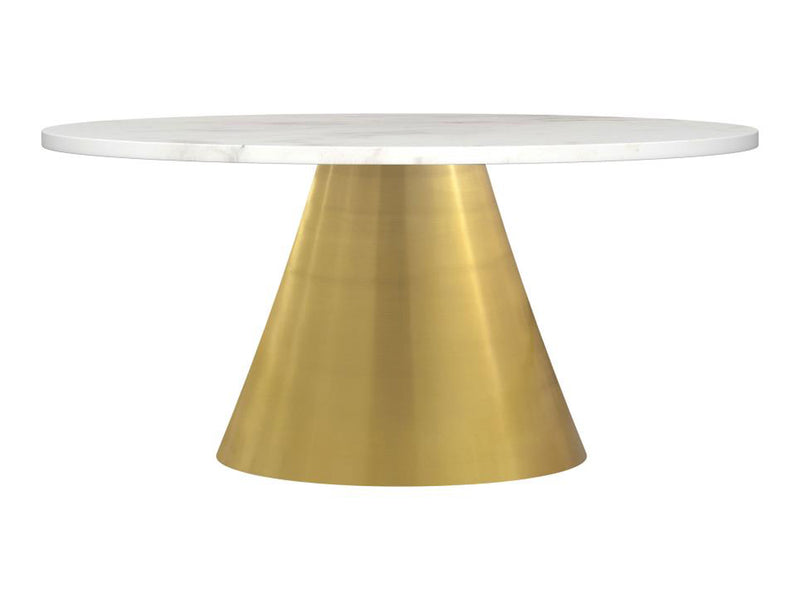 Avon 36" Wide Genuine Marble Top Stainless Steel Coffee Table