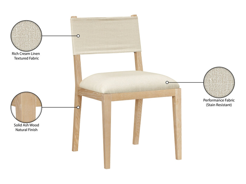 Avon 21.7" Wide Linen Textured Dining Side Chair (Set of 2)