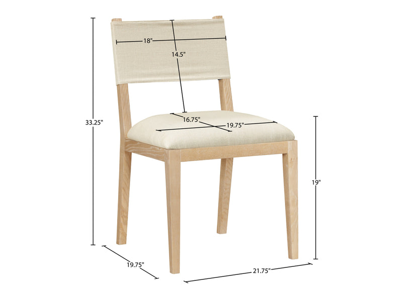 Avon 21.7" Wide Linen Textured Dining Side Chair (Set of 2)