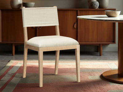 Avon 21.7" Wide Linen Textured Dining Side Chair (Set of 2)