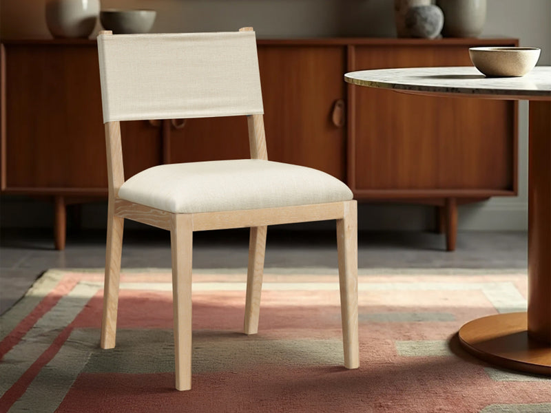 Avon 21.7" Wide Linen Textured Dining Side Chair (Set of 2)