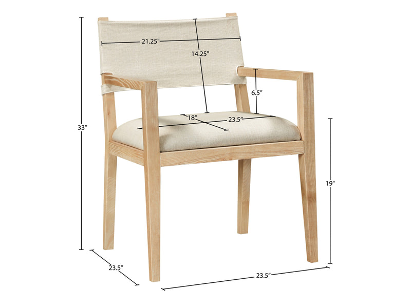 Avon 23.5" Wide Linen Textured Dining Armchair
