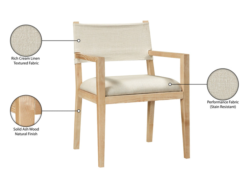 Avon 23.5" Wide Linen Textured Dining Armchair