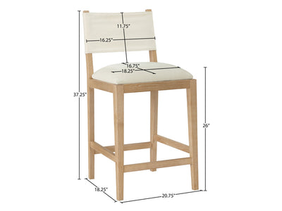 Avon 20.7" Wide Linen Textured Bar Stool