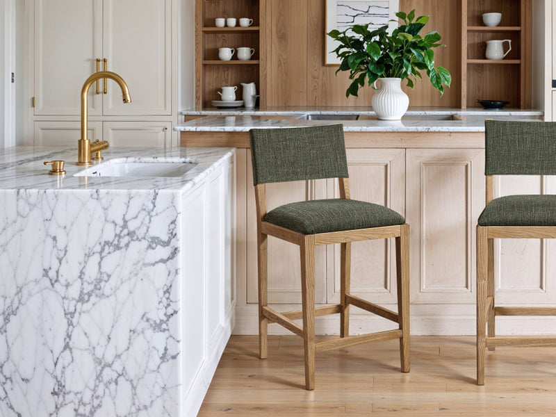 Avon 20.7" Wide Linen Textured Bar Stool