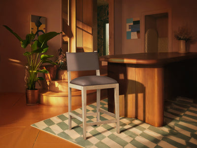 Avon 20.7" Wide Vegan Leather Bar Stool