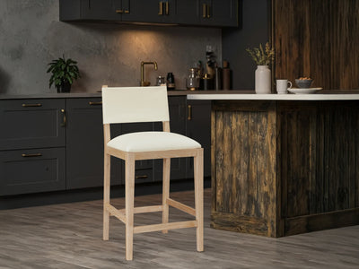 Avon 20.7" Wide Vegan Leather Bar Stool