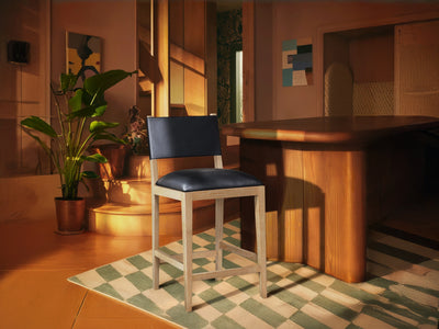 Avon 20.7" Wide Vegan Leather Bar Stool