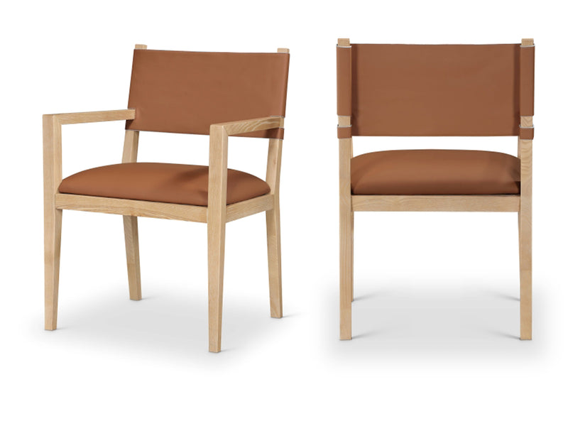 Avon 23.5" Wide Vegan Leather Dining Armchair