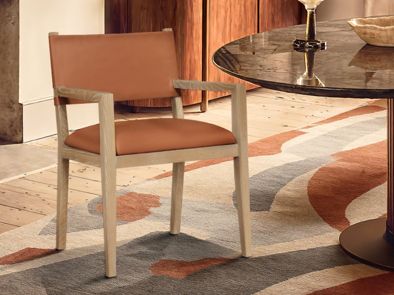 Avon 23.5" Wide Vegan Leather Dining Armchair