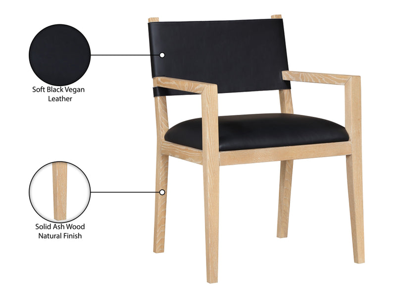 Avon 23.5" Wide Vegan Leather Dining Armchair