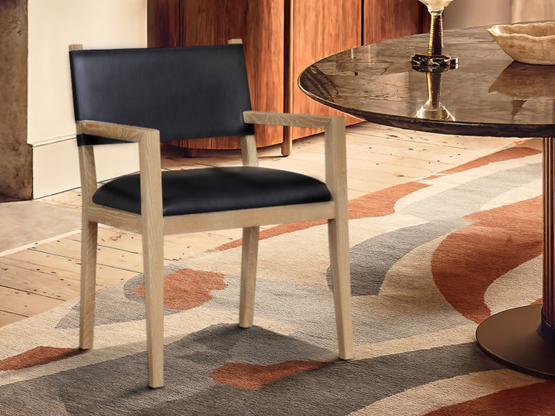 Avon 23.5" Wide Vegan Leather Dining Armchair