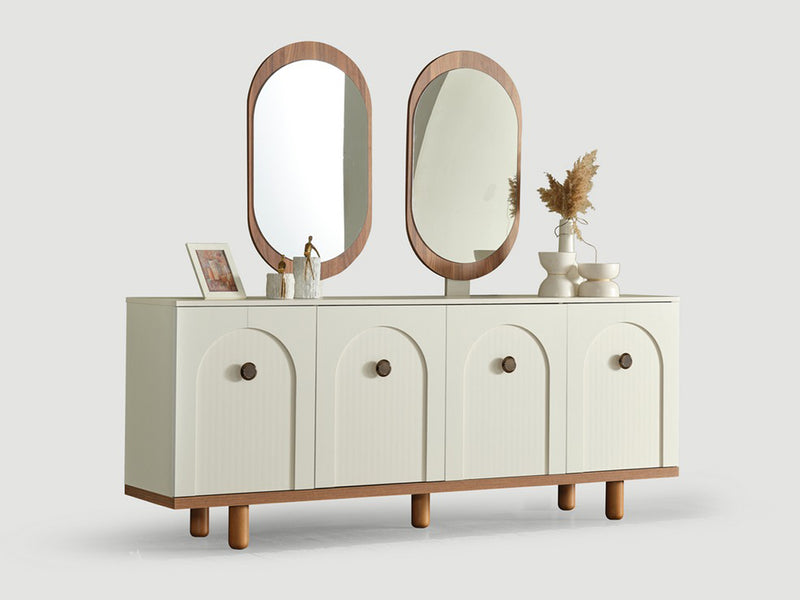 Bahama 78.7" Wide 4 Door Buffet With Mirror