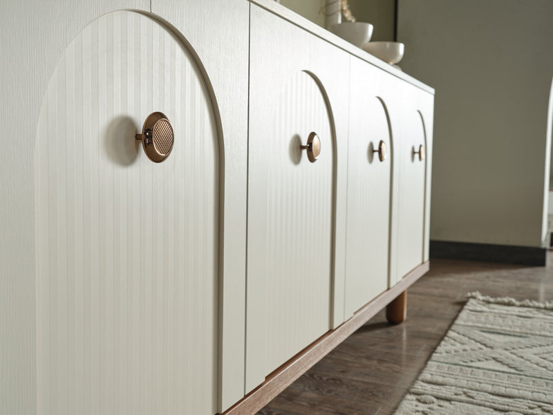 Bahama 78.7" Wide 4 Door Buffet With Mirror