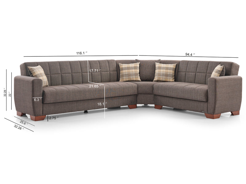 Barato 116.1" / 94.4" Wide Convertible Sectional