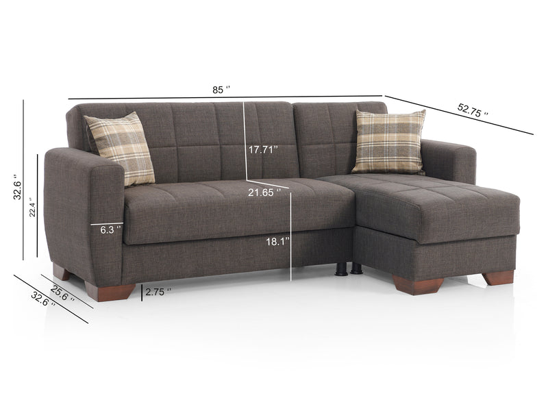 Barato 85" Wide Convertible Sectional