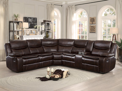 Bastrop 118" / 105" Wide Leather Recliner Sectional