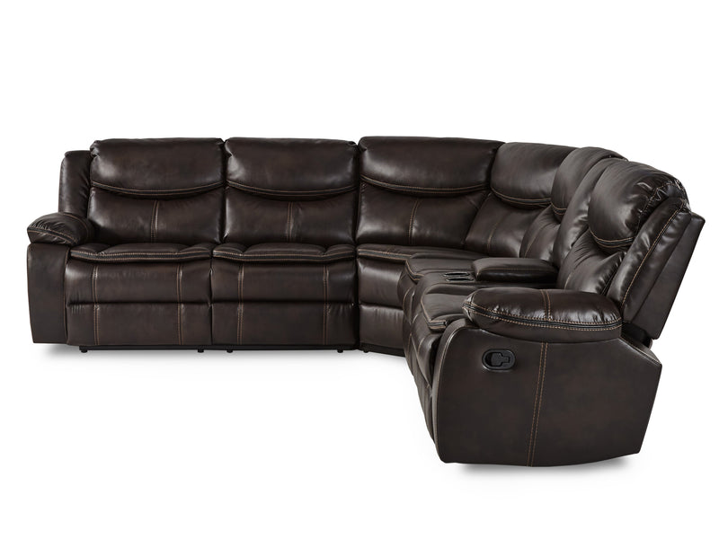 Bastrop 118" / 105" Wide Leather Recliner Sectional