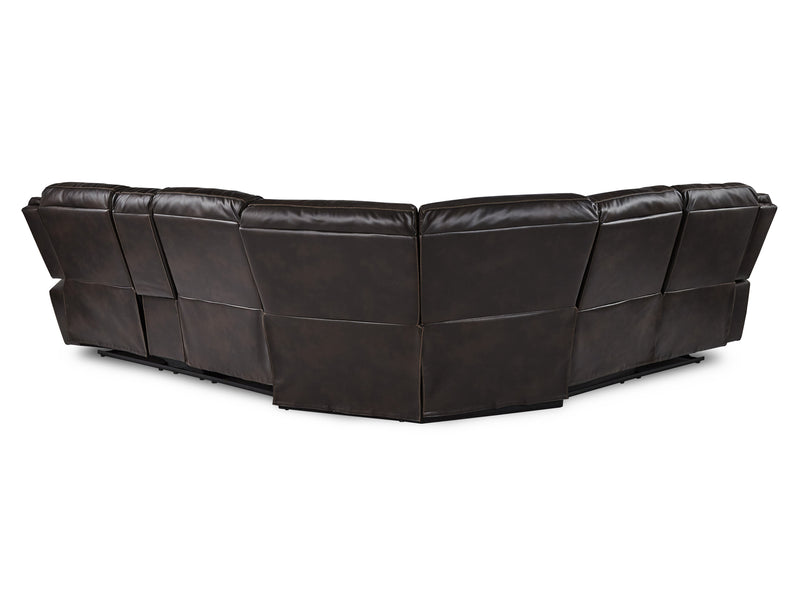 Bastrop 118" / 105" Wide Leather Recliner Sectional