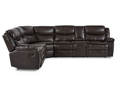 Bastrop 118" / 105" Wide Leather Recliner Sectional
