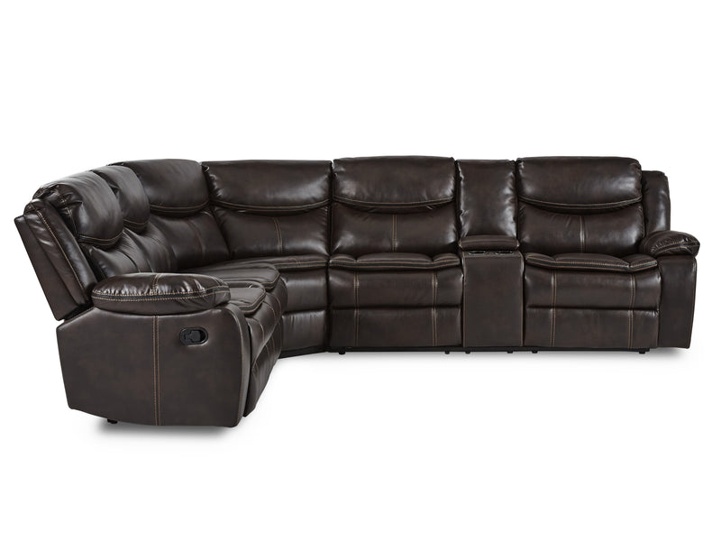 Bastrop 118" / 105" Wide Leather Recliner Sectional