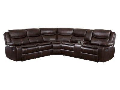Bastrop 118" / 105" Wide Leather Recliner Sectional