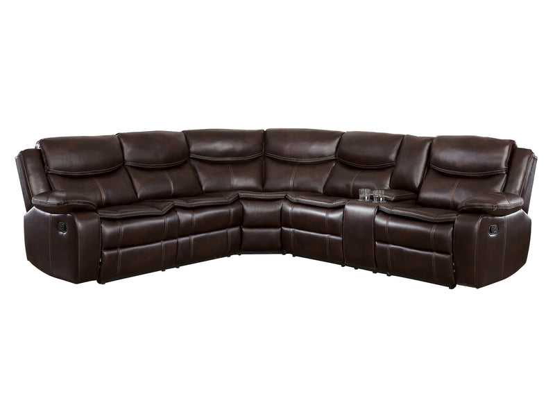 Bastrop 118" / 105" Wide Leather Recliner Sectional