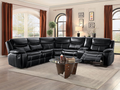 Bastrop 118" / 105" Wide Leather Recliner Sectional