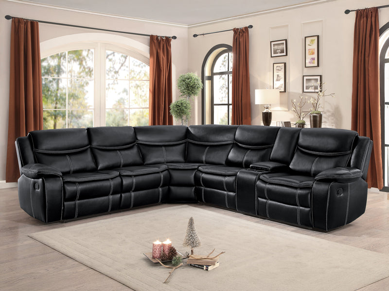 Bastrop 118" / 105" Wide Leather Recliner Sectional