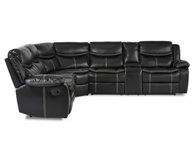 Bastrop 118" / 105" Wide Leather Recliner Sectional