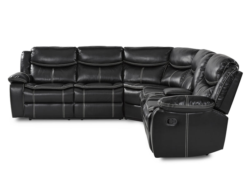Bastrop 118" / 105" Wide Leather Recliner Sectional