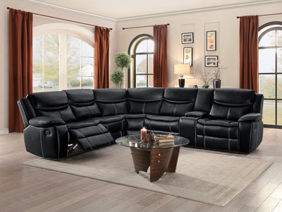 Bastrop 118" / 105" Wide Leather Recliner Sectional