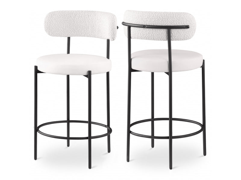 Beacon Leather & Boucle Bar Stool (Set of 2)