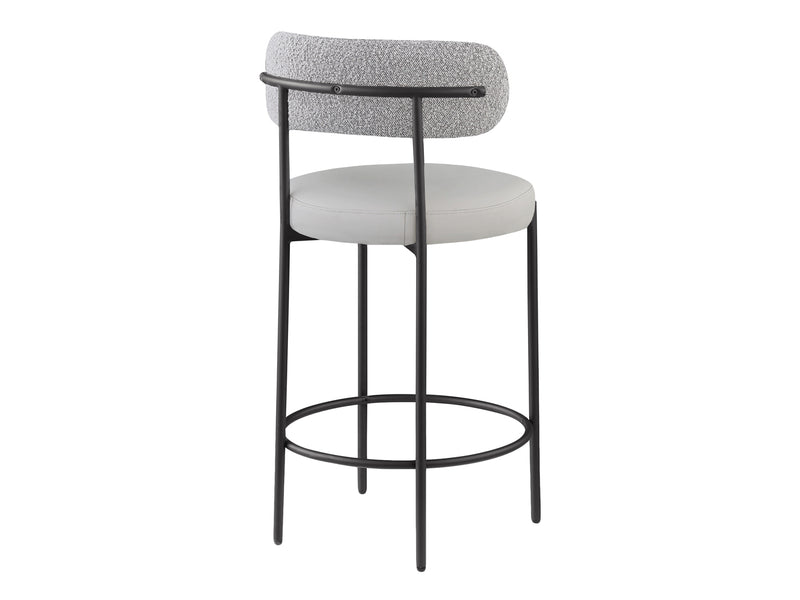 Beacon Leather & Boucle Bar Stool (Set of 2)