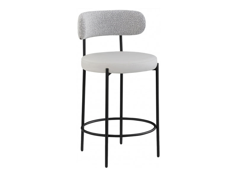 Beacon Leather & Boucle Bar Stool (Set of 2)