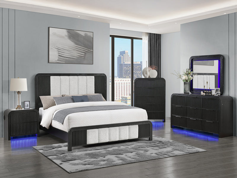 Beckett 63.2" Wide 9 Drawer Built-in LED Dresser With Mirror