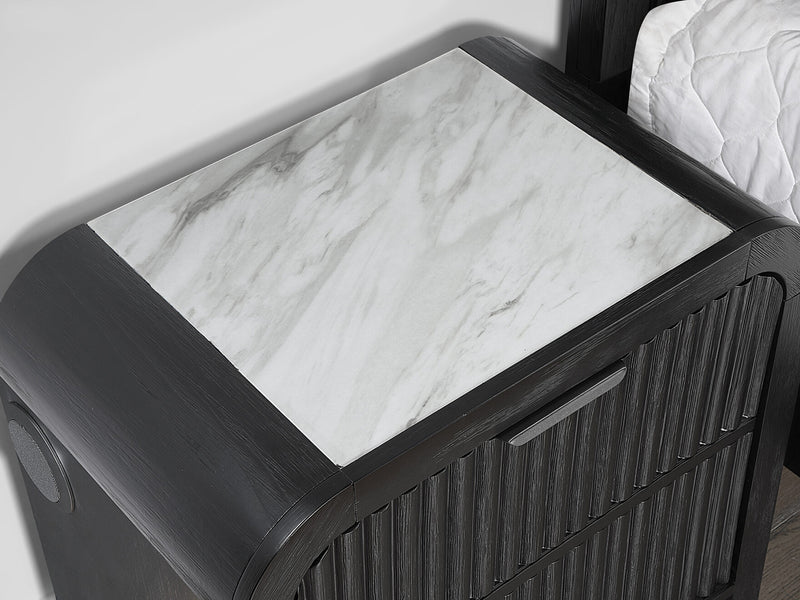 Beckett 26.5" Tall Nightstand With LED, Cooler and Speaker