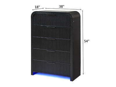 Beckett 38" Wide 5 Drawer Built-in LED Chest