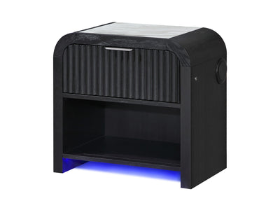 Beckett 26.5" Tall Nightstand With LED and Speaker